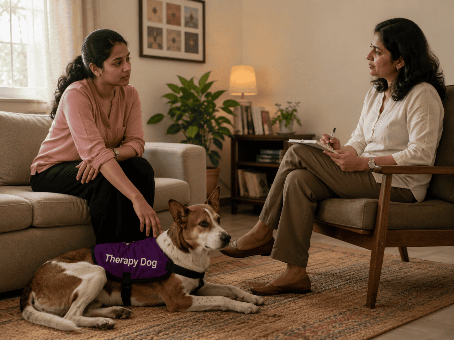 Therapy dogs in mental health clinics